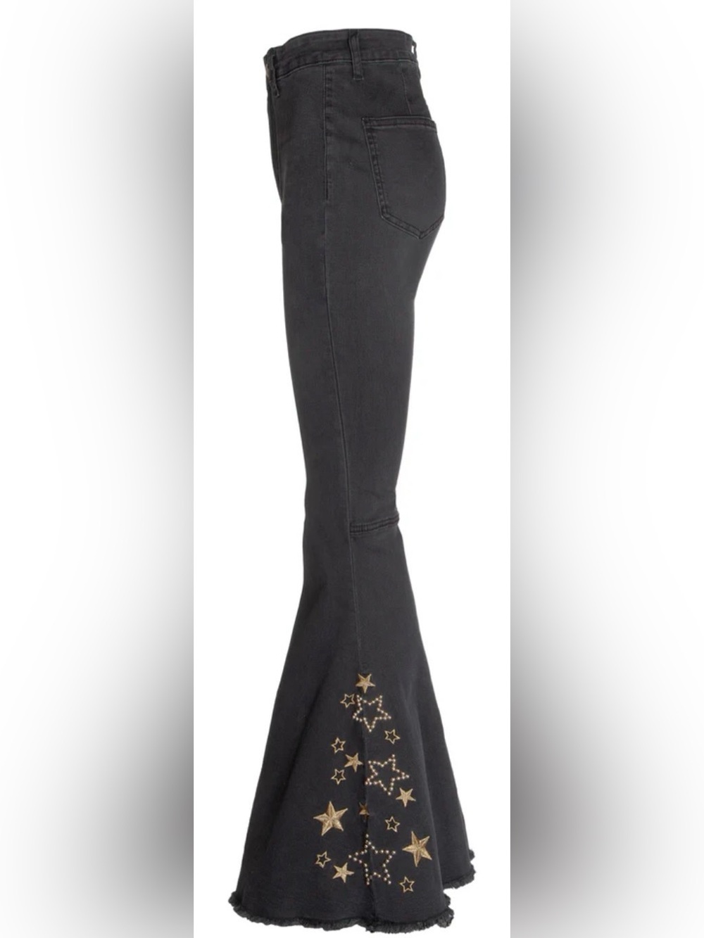 Altar’d State Black Flared Jeans with Gold Star Embellishments